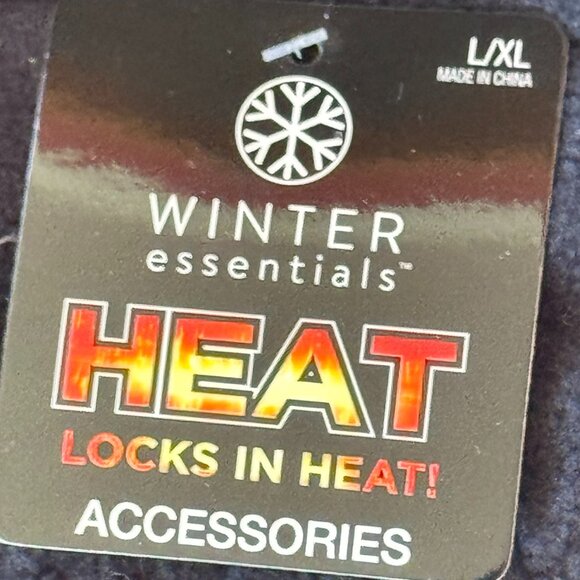 Winter Essentials Unisex Gray Heat Locks in Heat Gloves New - Picture 2 of 3
